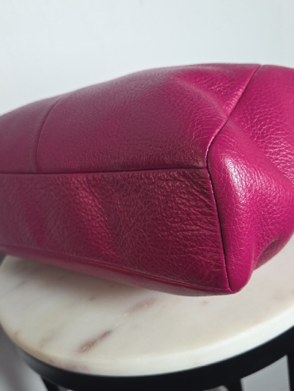 Coach Kelsey Pebbled Leather Satchel - Fuchsia - Picture 4 of 10